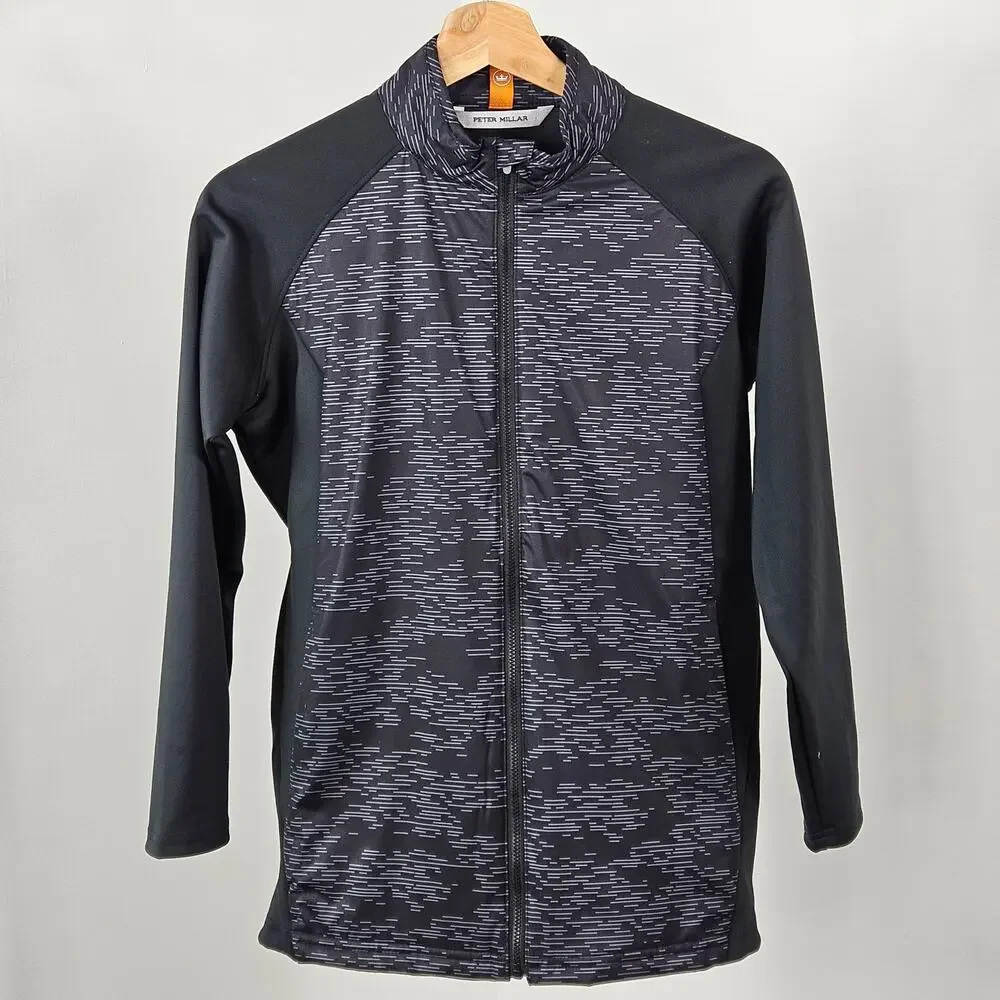 Peter Millar Youth Performance Golf Merge Elite Black Zip-Up‎ Jacket | Large